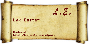 Lax Eszter névjegykártya